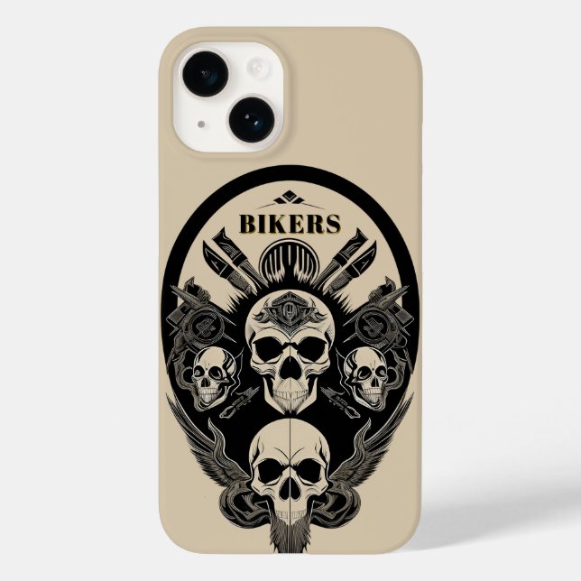 Gothic Skull Design Case-Mate iPhone 14 Hülle (Rückseite)
