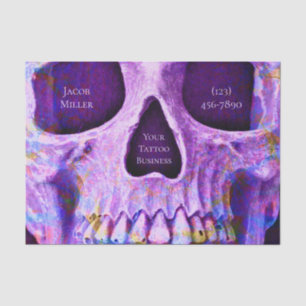 Gothic Skull Face Einzigartiger Lila Blue Tattoo S Seidenpapier