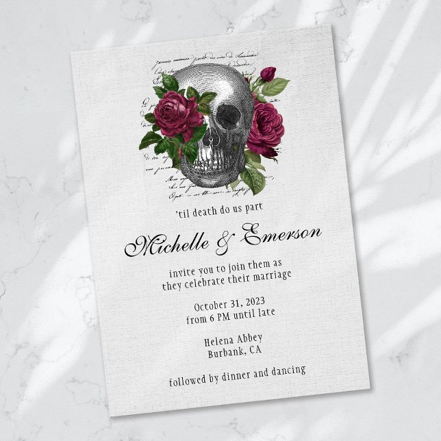 Gothic Skull Floral bis zum Tod tun wir Teil Hochz Einladung (Von Creator hochgeladen)