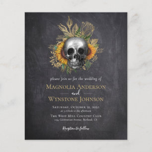 Gothic Skull Floral Halloween Einladung Flyer