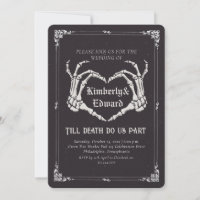 Gothic Skull Hallowedding Retro Hochzeit Einladung