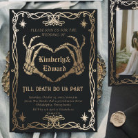 Gothic Skull Hallowedding Retro Hochzeit Einladung