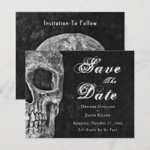 Gothic Skull Hallowedding Save the Date Budget