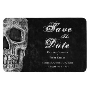 Gothic Skull Hallowedding Save the Date Magnet