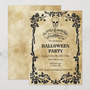 Gothic Skull-Halloween-Party Einladung