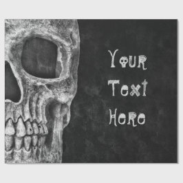 Gothic Skull Head Schwarz und Weiß Custom Geschenkpapier