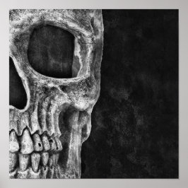Gothic Skull Head Schwarz-Weiß Cool Poster