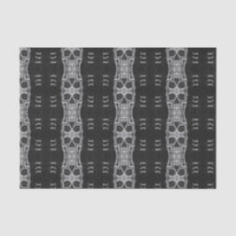Gothic Skull Head Schwarz-Weiß-Muster Seidenpapier