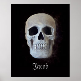 Gothic Skull Head Schwarz-Weiß-Spooky Poster