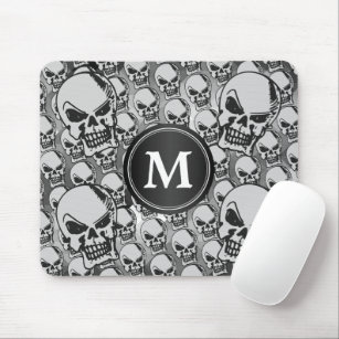 Gothic Skull Heads - Monogram Mousepad