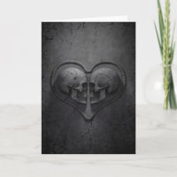 Gothic Skull Herz Grußkarte