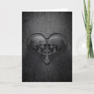 Gothic Skull Herz Grußkarte Karte