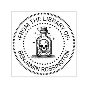 Gothic Skull in Flasche NT Bibliothek Name Permastempel