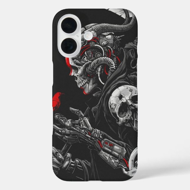 Gothic Skull iPhone 16 Hülle (Rückseite)
