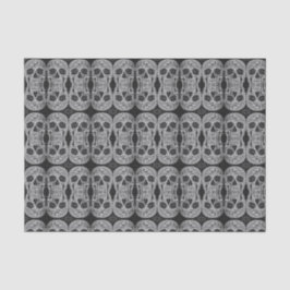 Gothic Skull Kopf Schwarz-Weiß Abstraktes Muster Seidenpapier