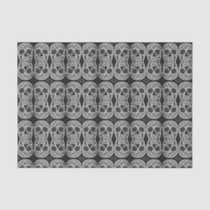 Gothic Skull Kopf Schwarz-Weiß Abstraktes Muster Seidenpapier