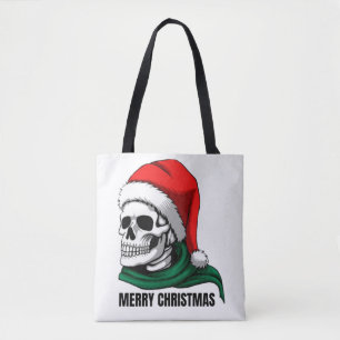 Gothic Skull-Krone mit roten Rosen – Dunkler Biker Tasche