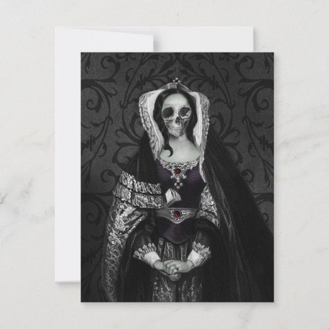 Gothic Skull Lady Dankeskarte (Vorderseite)