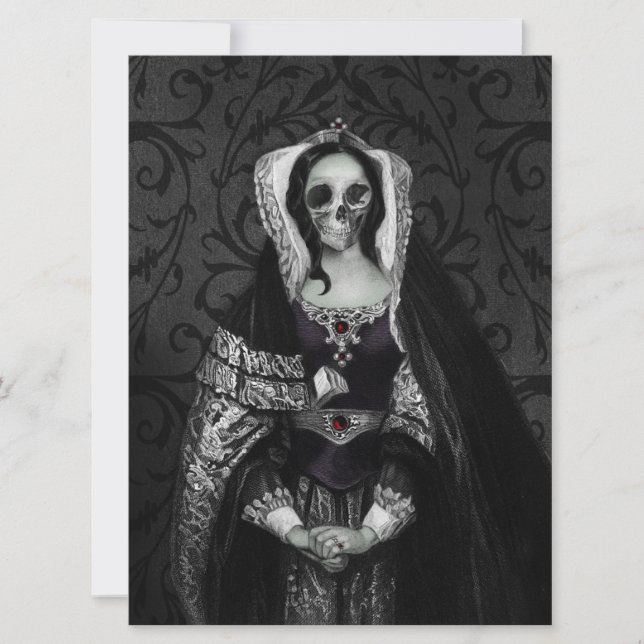 Gothic Skull Lady Einladung (Vorderseite)