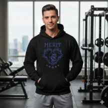 Gothic Skull MERIT Grafik Schwarz Kapuzenpullover