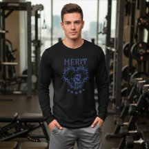 Gothic Skull MERIT Grafik Schwarzes T-Shirt