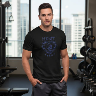 Gothic Skull MERIT Graphic Black T-Shirt