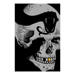 Gothic Skull mit Schlange Poster