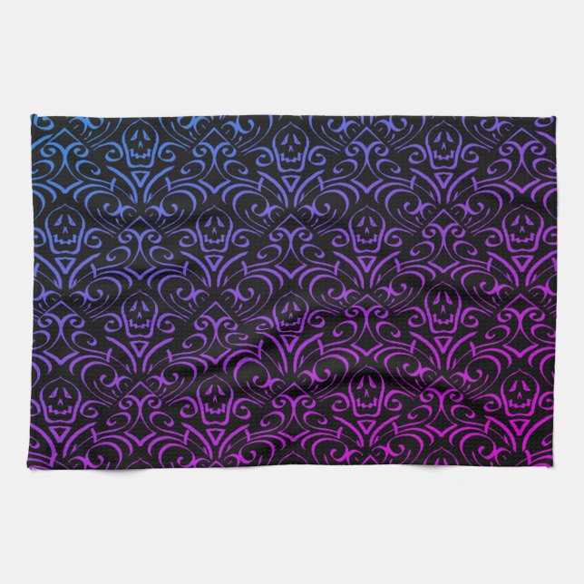 Gothic Skull Pattern Geschirrtuch (Horizontal)