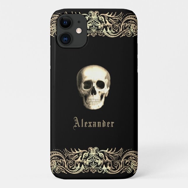 Gothic Skull Personalisiert Case-Mate iPhone Hülle (Rückseite)