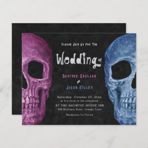 Gothic Skull Pink Blue Halloween Hochzeitbudget