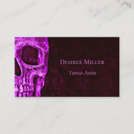 Gothic Skull Pink Burgundy Tattoo Shop Visitenkarte
