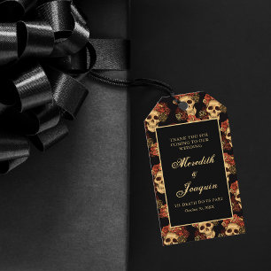 Gothic Skull Rose Black Wedding Vielen Dank Geschenkanhänger