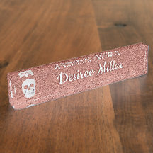 Gothic Skull Rose Gold Weißes Modern Elegant