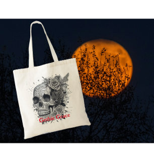 Gothic Skull-Rose Tragetasche