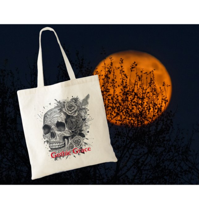 Gothic Skull-Rose Tragetasche (Von Creator hochgeladen)