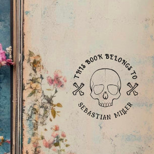 Gothic Skull Rund benutzerdefiniertes Buch aus der Permastempel