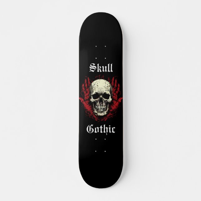 Gothic Skull Skateboard (Vorne)