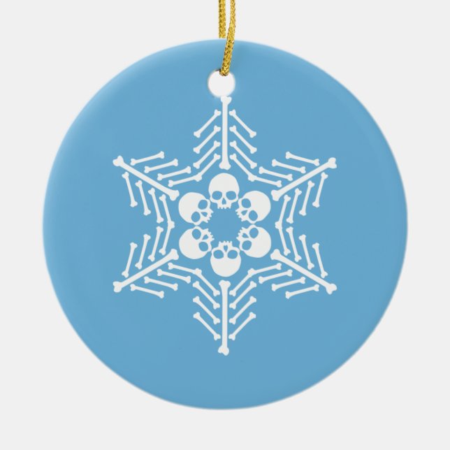 Gothic Skull Snowflakes Keramik Ornament (Vorne)