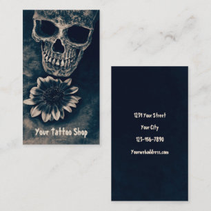 Gothic Skull Sonnenblume Vintag Antique Visitenkarte