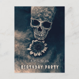 Gothic Skull Sonnenblumen RIP zu ihren 20ern Einladungspostkarte