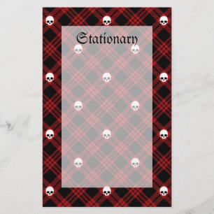 Gothic Skull Tartan Kariert Briefpapier