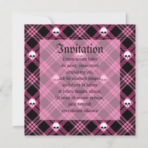 Gothic Skull Tartan Kariert Einladung