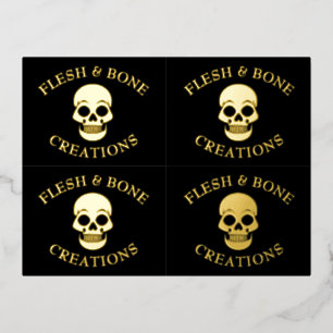 Gothic Skull Tattoo Artist Foil Business Cards Folie Einladungspostkarte