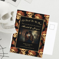 Gothic Skull Verlobung Foto Save the Date