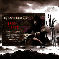 Gothic Skull Wedding rettet das Datum