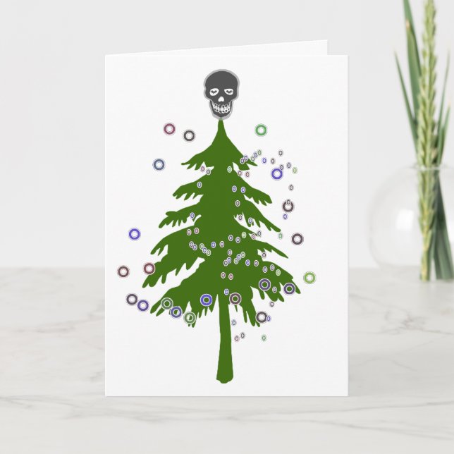 Gothic Skull Weihnachtsgrüßkarte Feiertagskarte (Vorderseite)