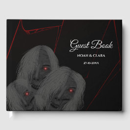 Gothic Skull White Ghosts- Dark Moody Halloween  Gästebuch