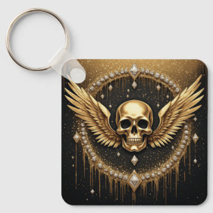 💎 Gothic Skull Wings Logo Für Alternative Geschen Schlüsselanhänger