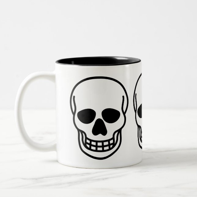 Gothic Skull Zweifarbige Tasse (Links)