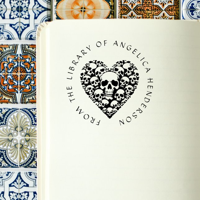 Gothic Skulls Herz Vintages Bibliothekbuch Gummistempel (Von Creator hochgeladen)